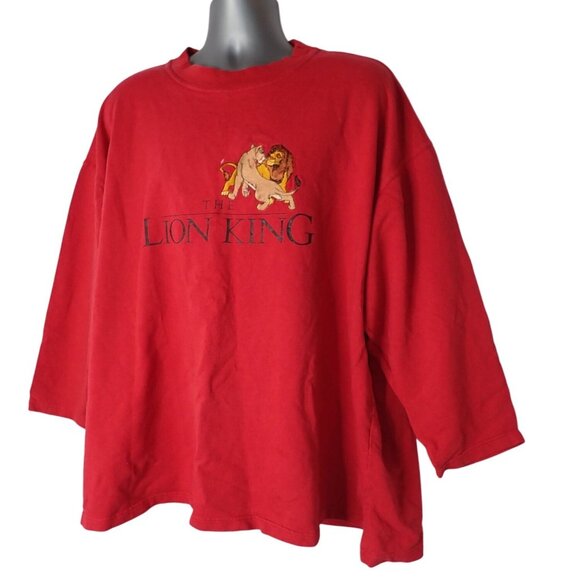 Vintage 90s The Lion King Embroidered Disney Store 3/4 Sleeve Sweatshirt Women X - Picture 3 of 6